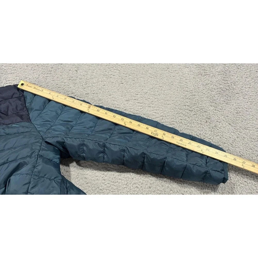 True Religion Jacket Mens Medium Blue Puffer Quilted Insulated Full Zip Logo